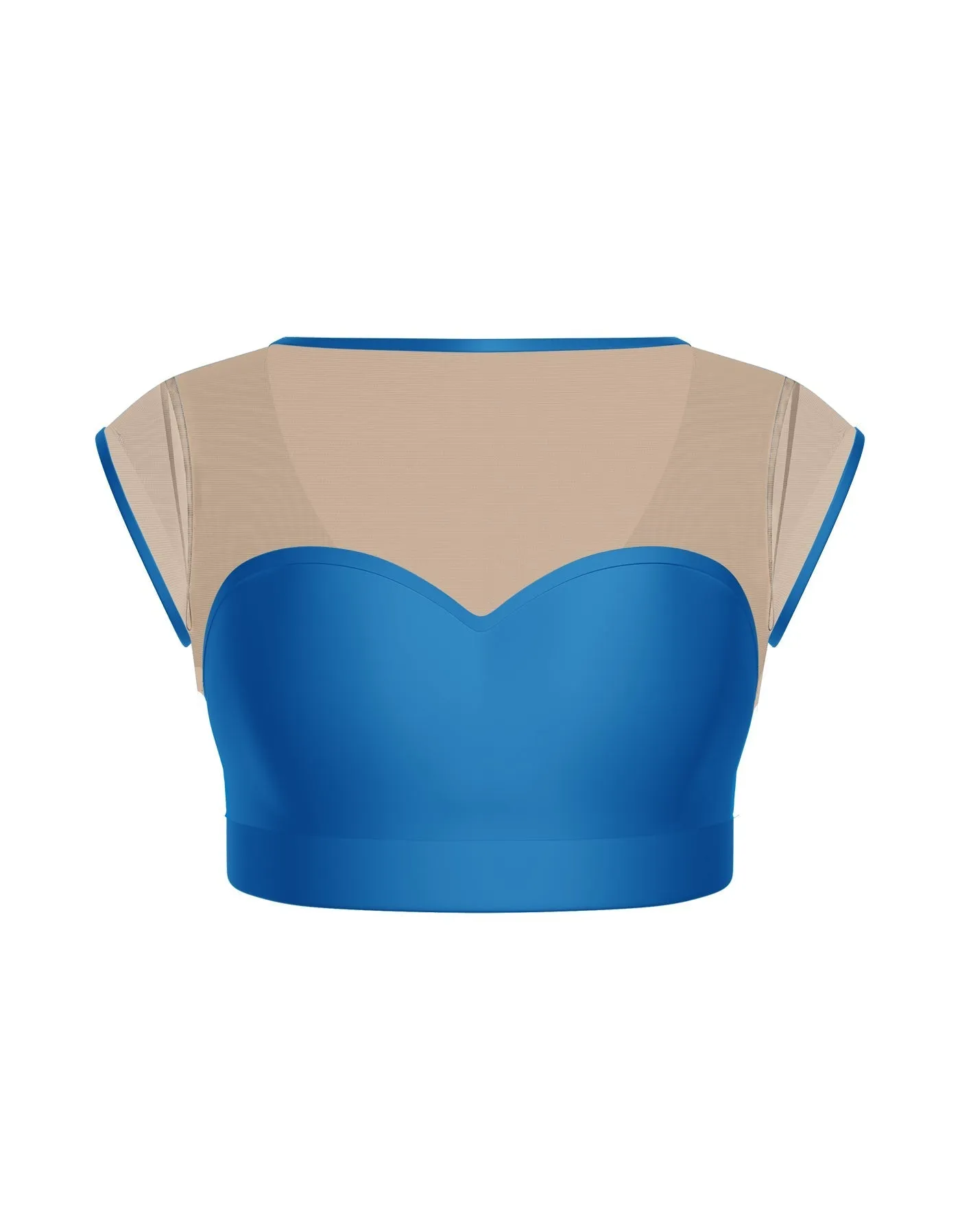 Solid Lycra Mesh Bow Back Crop Top