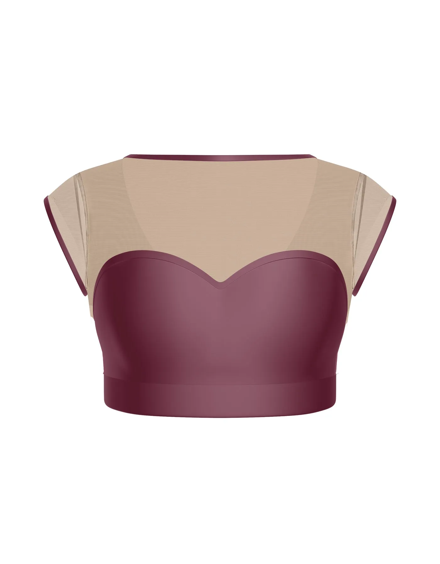 Solid Lycra Mesh Bow Back Crop Top