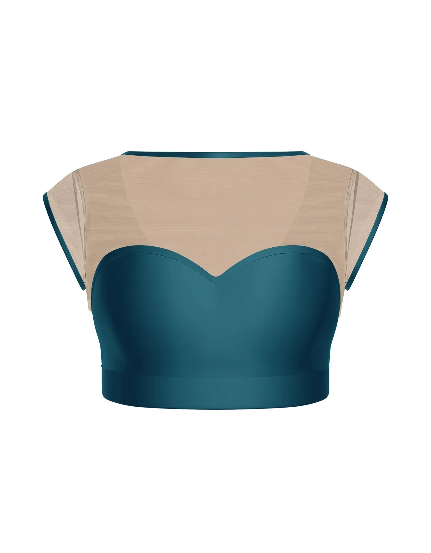 Solid Lycra Mesh Bow Back Crop Top