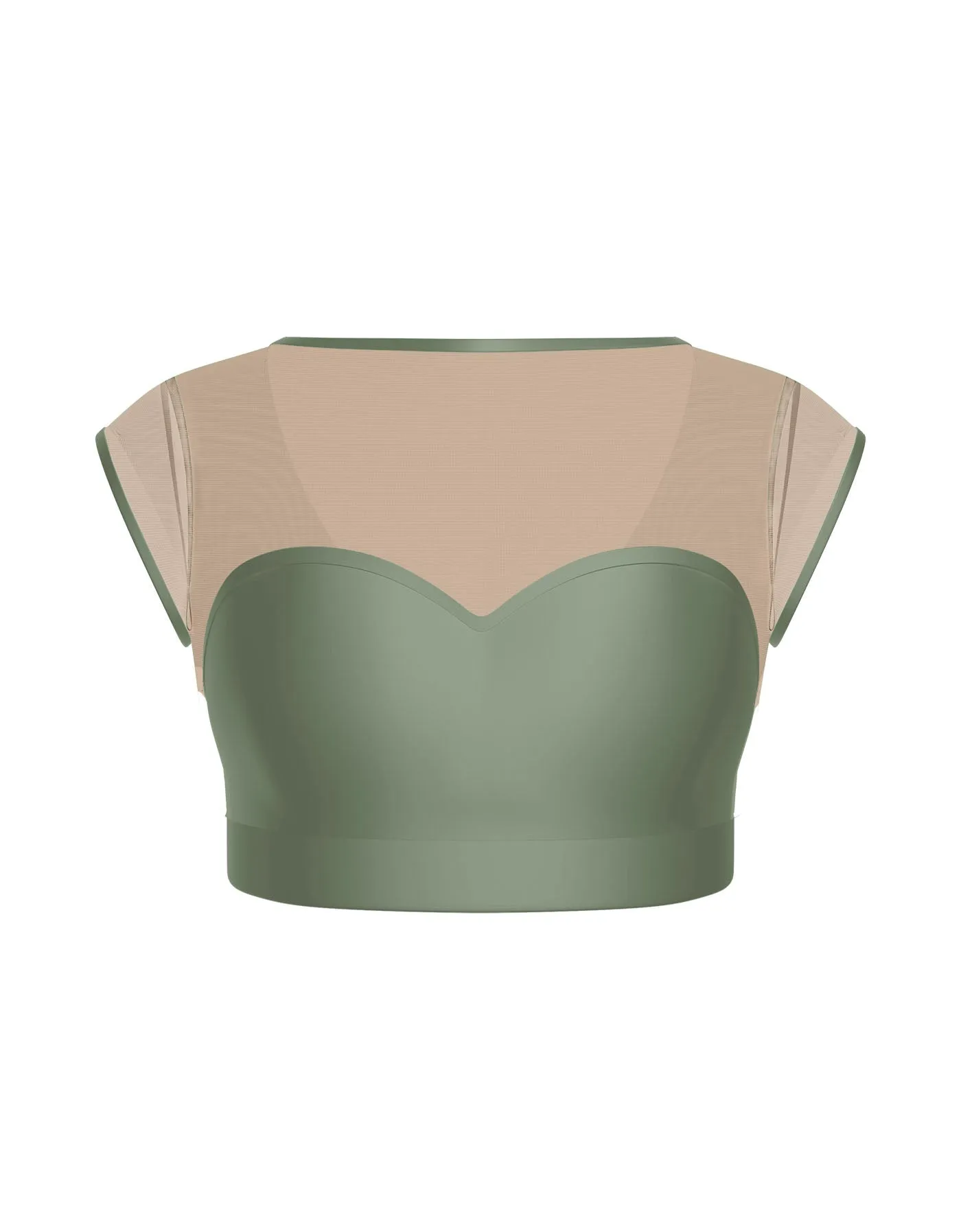 Solid Lycra Mesh Bow Back Crop Top