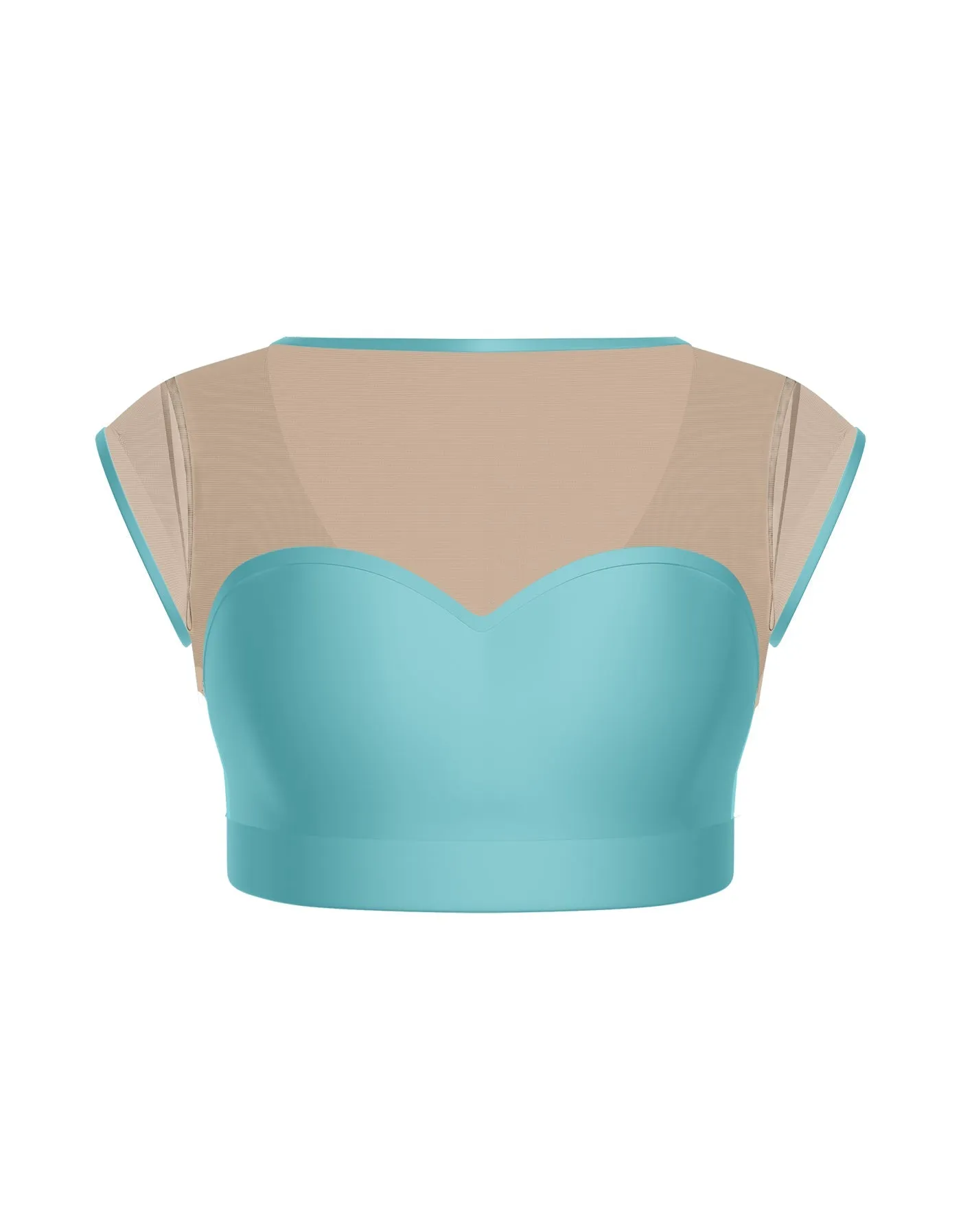 Solid Lycra Mesh Bow Back Crop Top