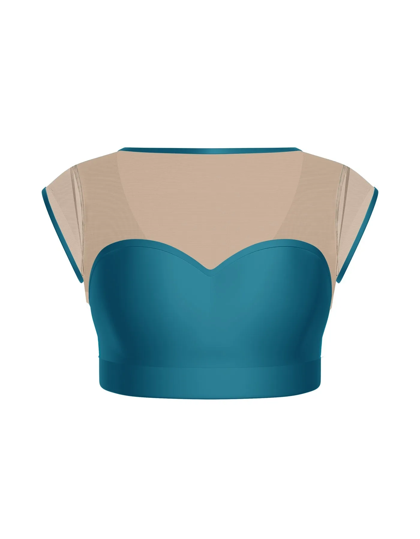 Solid Lycra Mesh Bow Back Crop Top