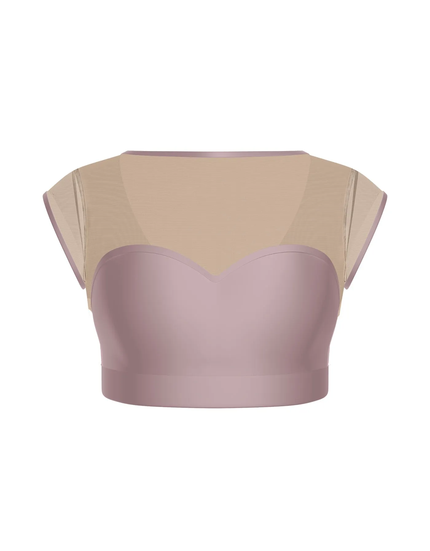 Solid Lycra Mesh Bow Back Crop Top