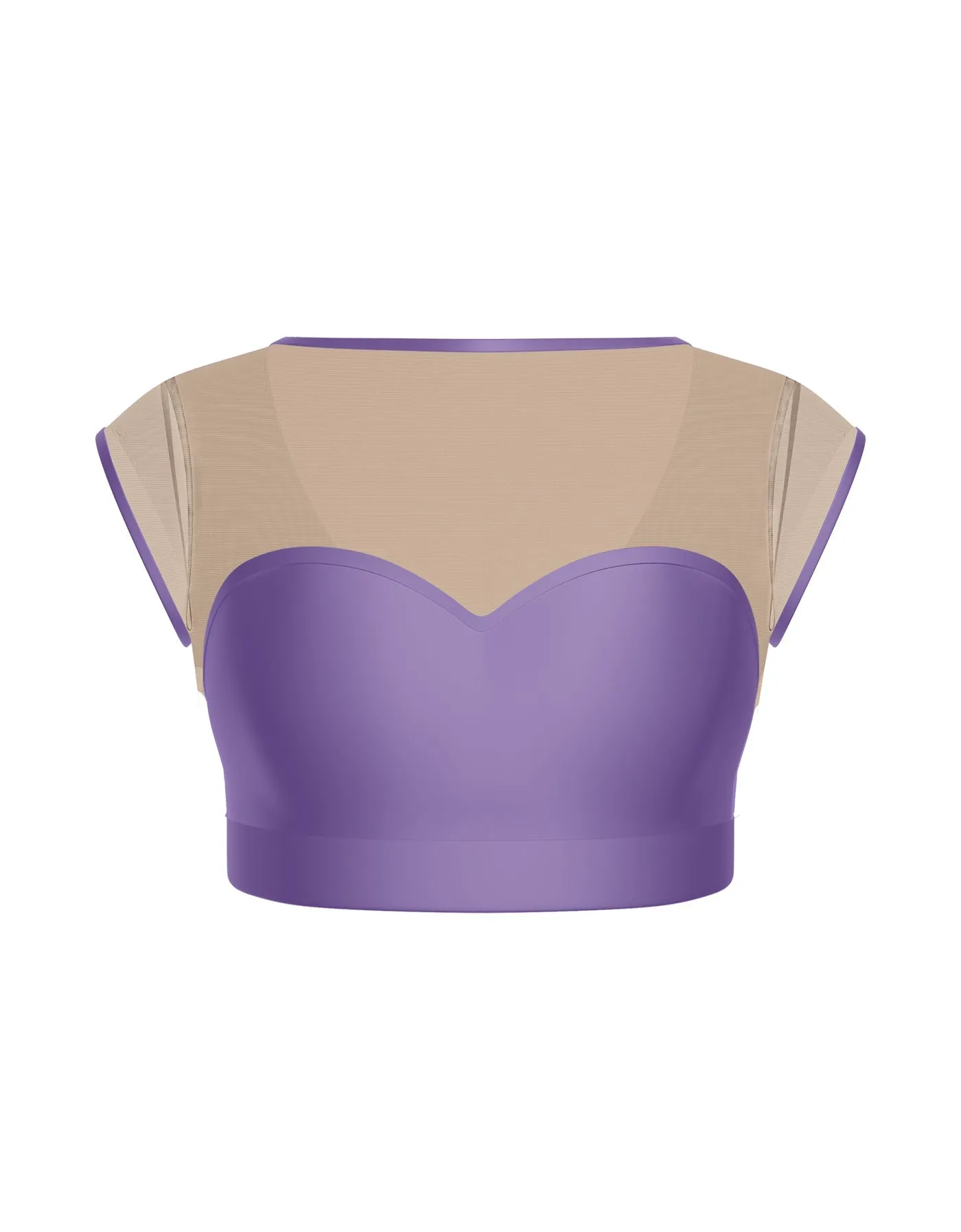 Solid Lycra Mesh Bow Back Crop Top