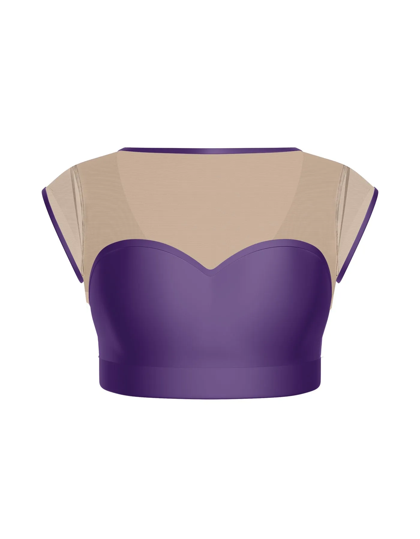 Solid Lycra Mesh Bow Back Crop Top