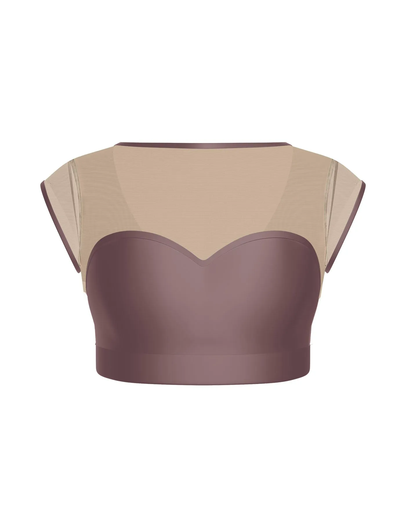 Solid Lycra Mesh Bow Back Crop Top