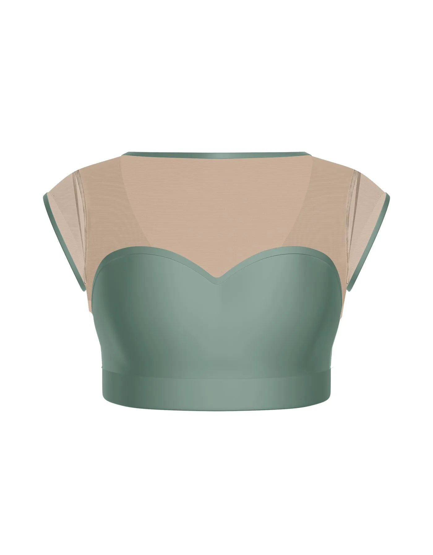 Solid Lycra Mesh Bow Back Crop Top