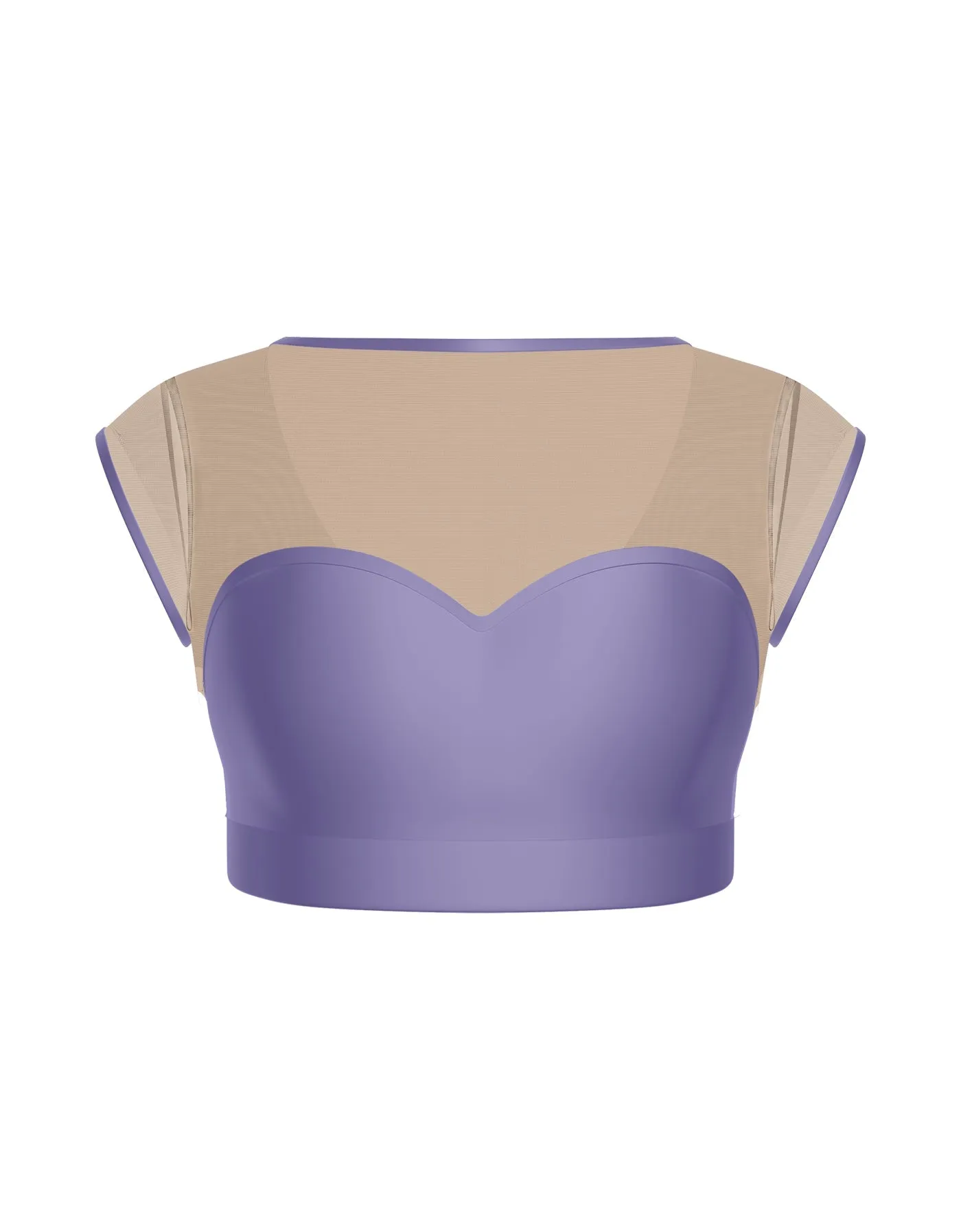 Solid Lycra Mesh Bow Back Crop Top
