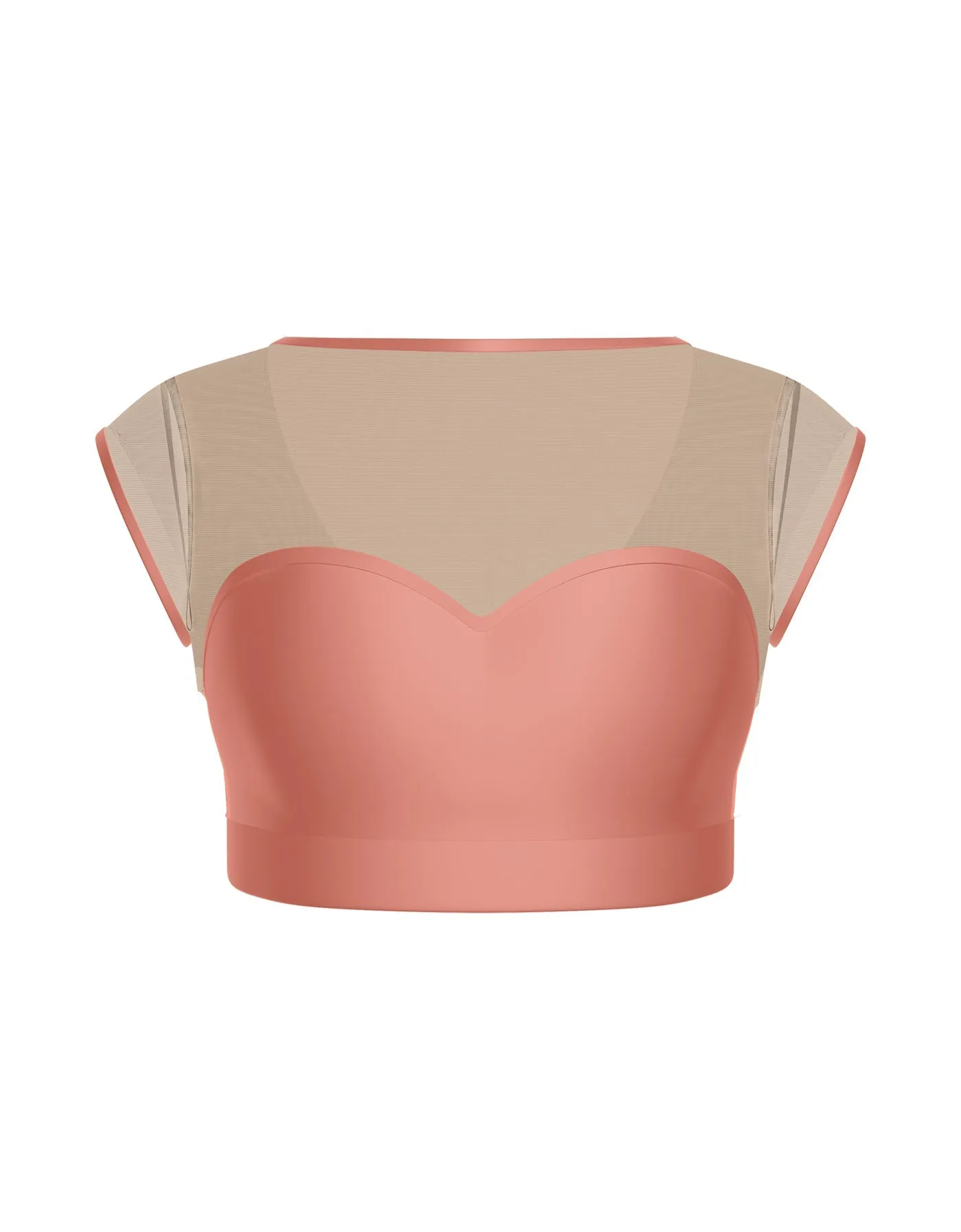 Solid Lycra Mesh Bow Back Crop Top