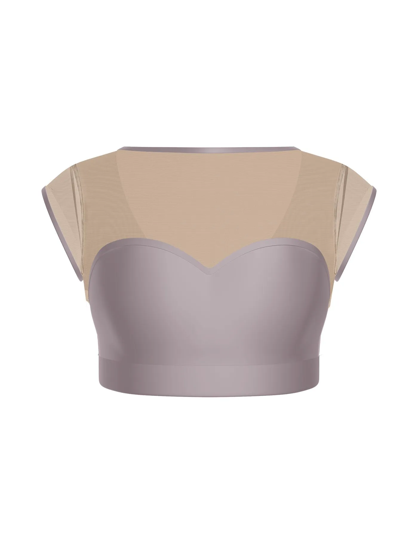 Solid Lycra Mesh Bow Back Crop Top