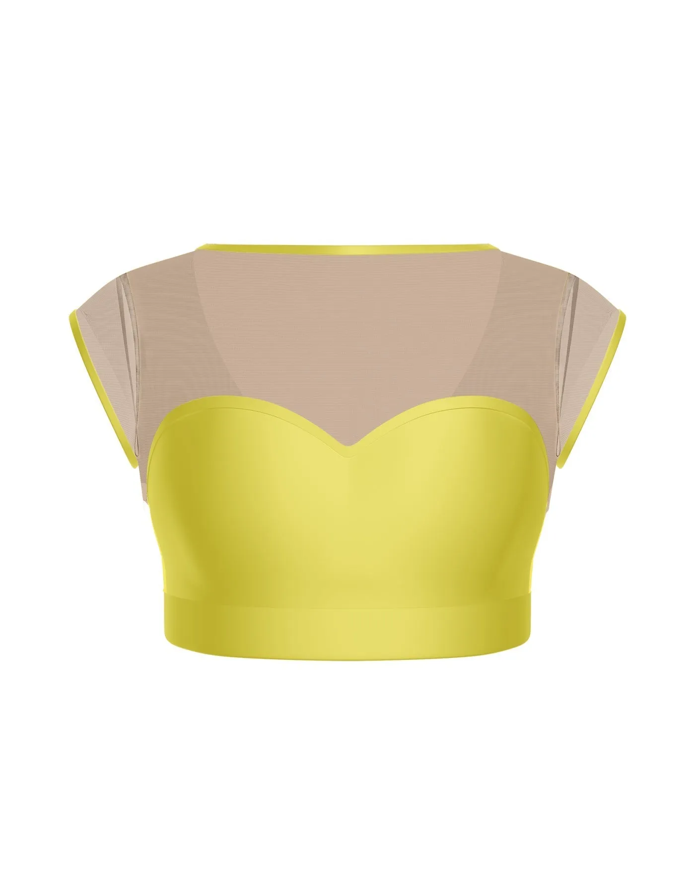 Solid Lycra Mesh Bow Back Crop Top