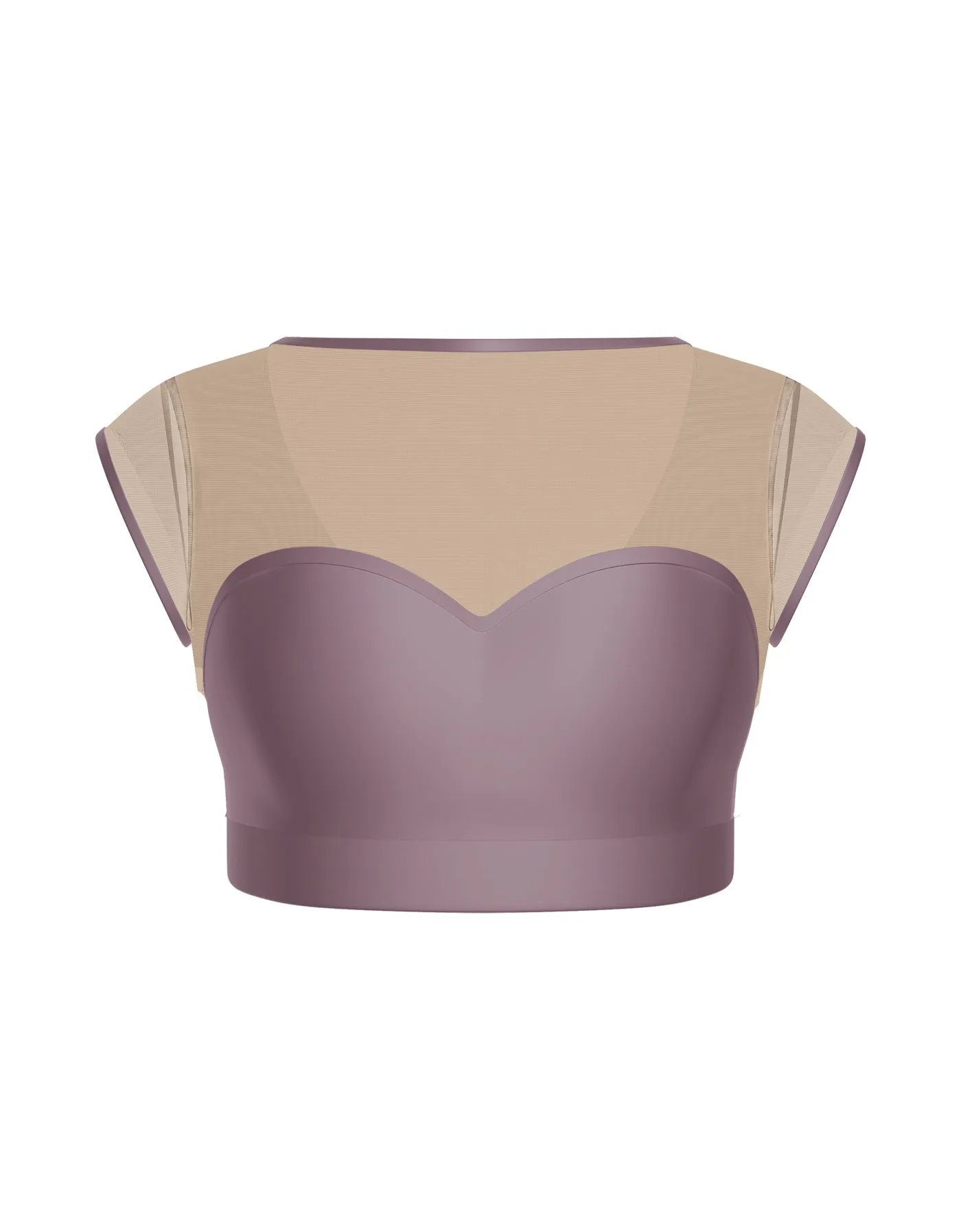 Solid Lycra Mesh Bow Back Crop Top