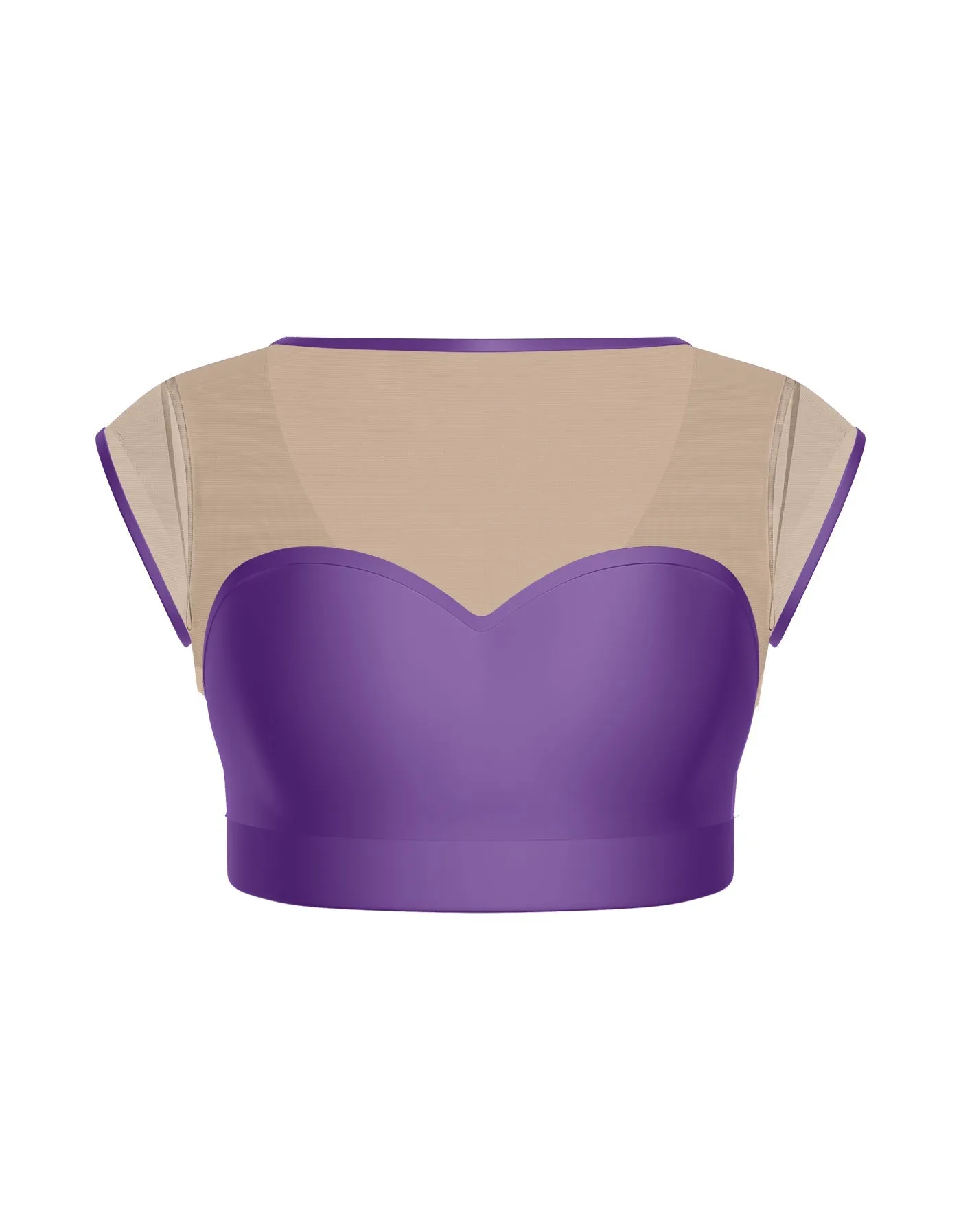 Solid Lycra Mesh Bow Back Crop Top