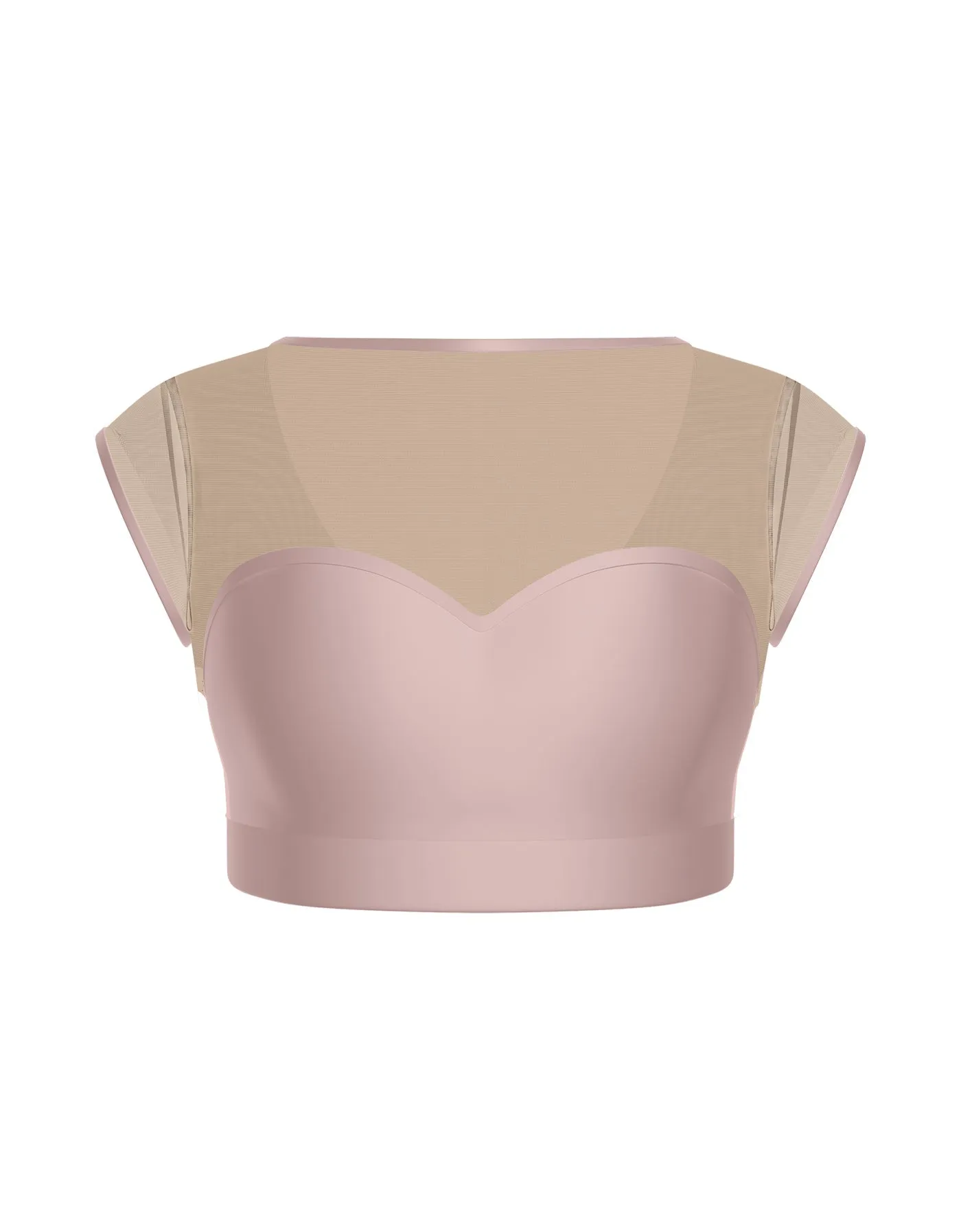 Solid Lycra Mesh Bow Back Crop Top
