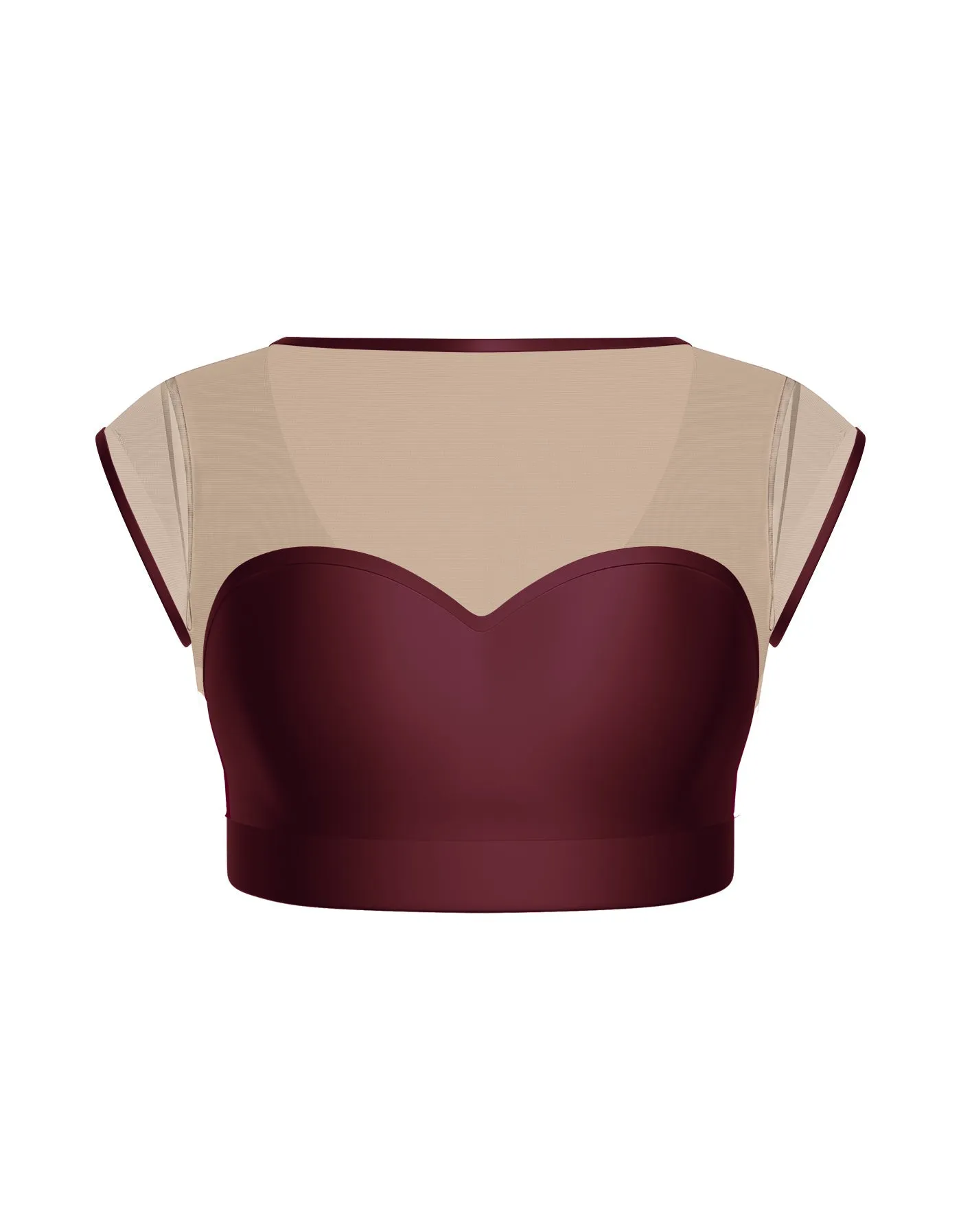 Solid Lycra Mesh Bow Back Crop Top