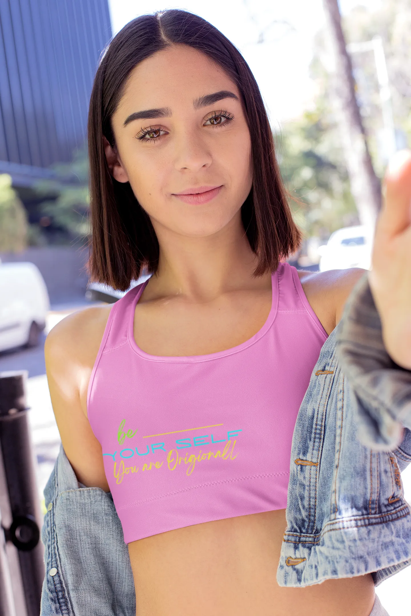 Sports Bra ( Be Yourself ) Pink