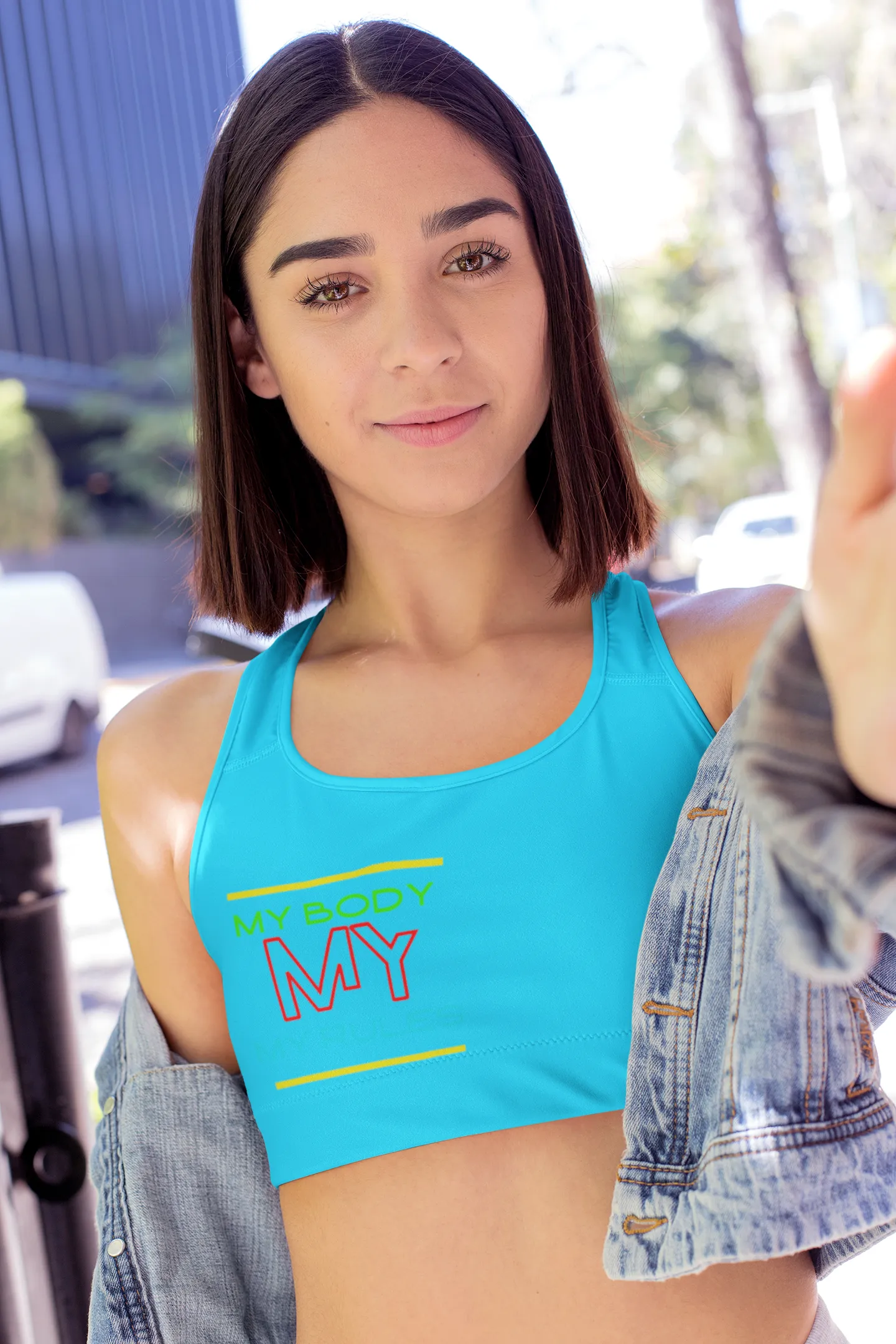 Sports Bra ( Be Yourself ) Turquoise