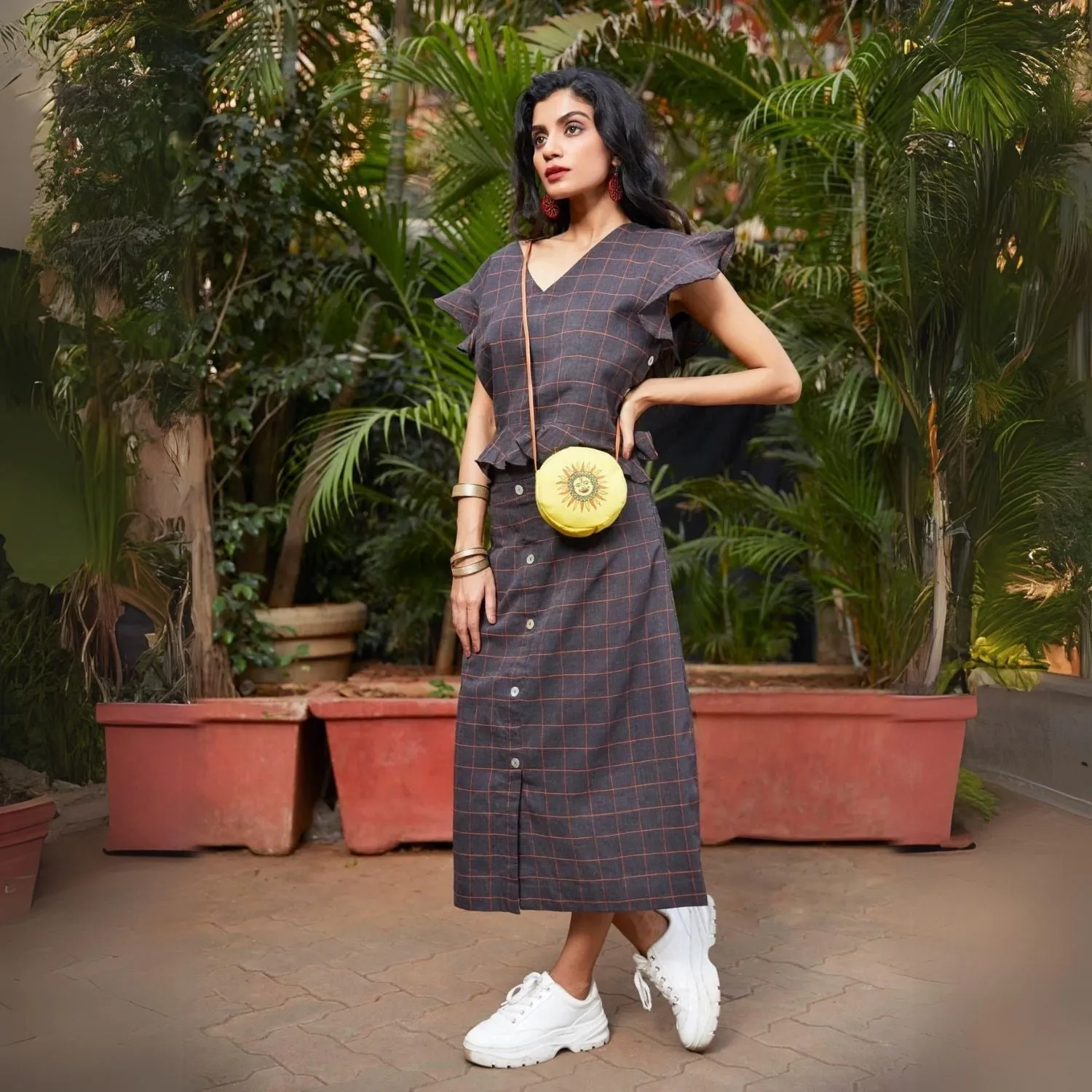 Summerina Check Co-ord Set | Crop Top with A-Line Skirt | Casual Chic | Day Long Wear